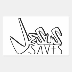 ADESIVO RETANGULAR O GRAFITE JESUS SALVAR