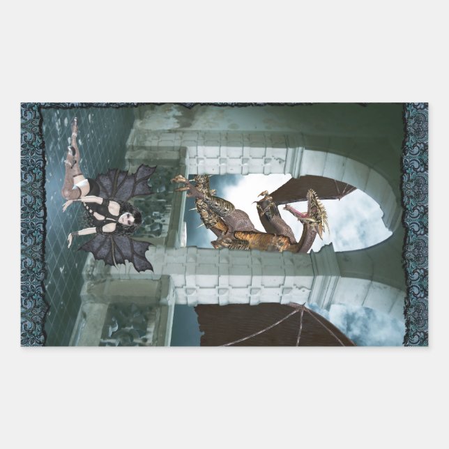 Adesivo Retangular O Lair do Dragão (Frente)