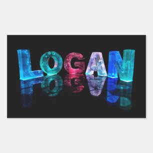 Adesivo Retangular O Logan conhecido em 3D ilumina-se (a fotografia)