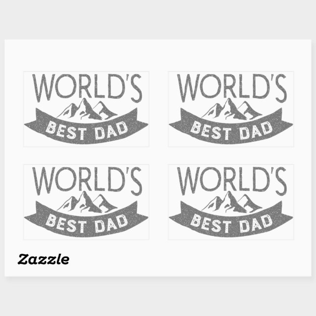 Adesivo Retangular O melhor Dia de os pais do mundo (Folha)