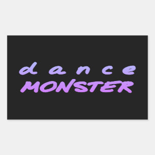 Adesivo Retangular O monstro da dança