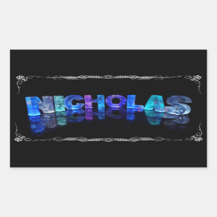 Adesivo Retangular O Nicholas conhecido - nome nas luzes (fotografia)