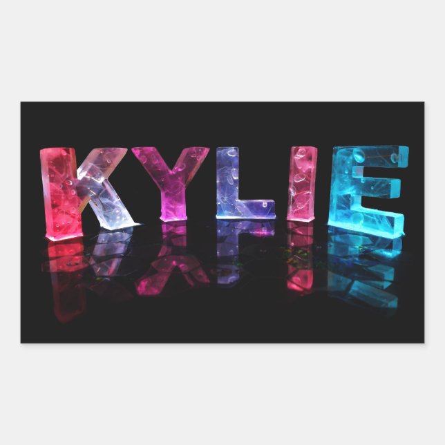 Adesivo Retangular O nome Kylie em luzes 3D (fotografia) (Frente)
