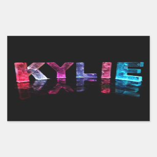 Adesivo Retangular O nome Kylie em luzes 3D (fotografia)