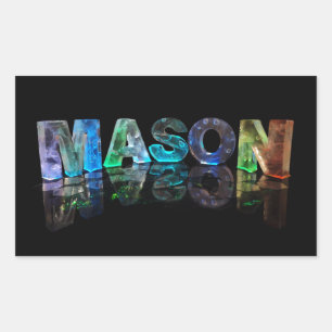 Adesivo Retangular O nome Mason em luzes 3D (fotografia)