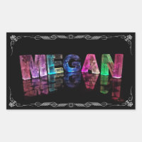 O nome Megan em luzes 3D (fotografia)