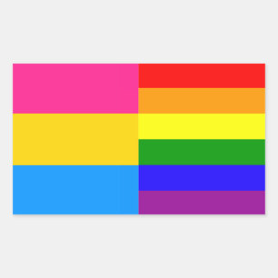 Adesivo Retangular O orgulho Pansexual/arco-íris embandeira a