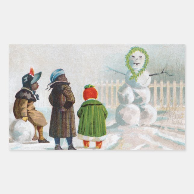 Adesivo Retangular O Retângulo de Neve (Frente)