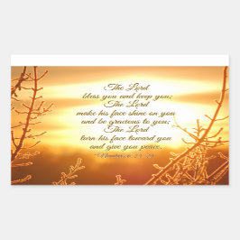 Adesivo Retangular O Senhor Abençoa Você Números 6:24-26 Bíblia Verso