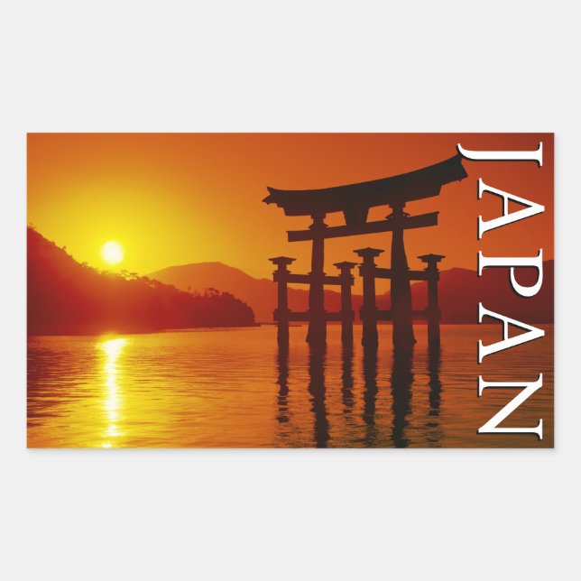 Adesivo Retangular O-Torii Gate, Itsukushima Shrine | Miyajima, Japão (Frente)