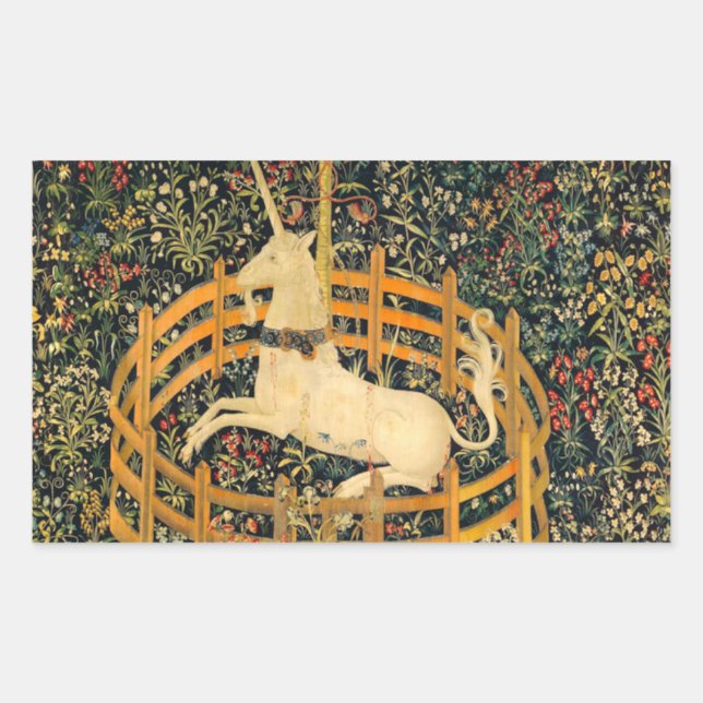 Adesivo Retangular O Unicórnio em cativeiro (Frente)