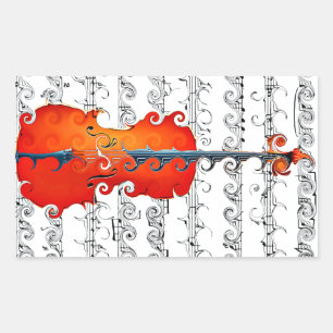 Adesivo Retangular O violoncelo & eu balançamos! _