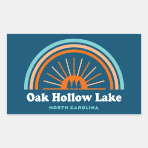 Adesivo Retangular Oak Hollow Lake North Carolina Rainbow