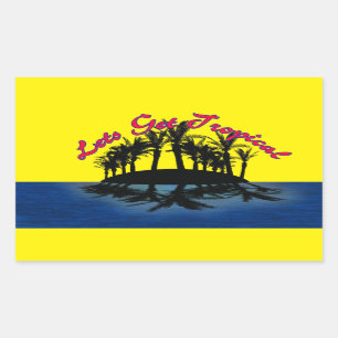 Adesivo Retangular Oásis Tropical: Vamos Pegar Tropical