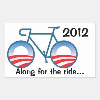 Adesivo Retangular Obama 2012 Bike - Junto para a carona...