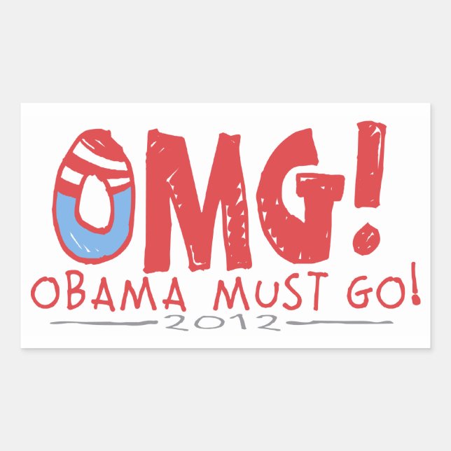 Adesivo Retangular Obama Deve Ir Em 2012 (Frente)