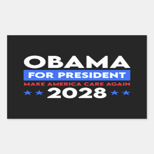 Adesivo Retangular Obama Para O Presidente 2028 Torne A América Mais 
