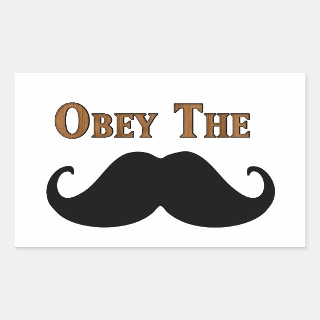 Adesivo Retangular Obey The Mustache (Frente)