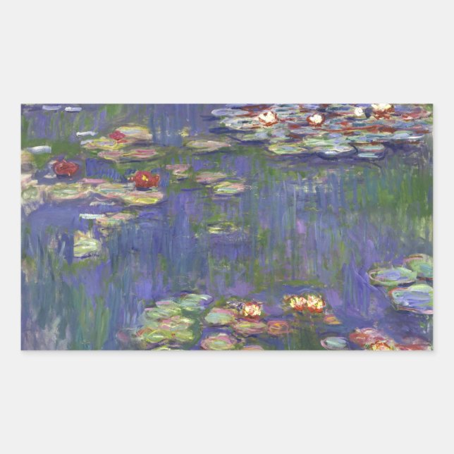 Adesivo Retangular Obra-Prima de Monet Ninféias Pintura (Frente)