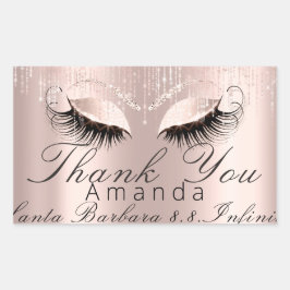 Adesivo Retangular Obrigado, Basta me dizer Rosa Bridal Doce 16º