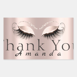 Adesivo Retangular Obrigado, Basta me dizer Rosa Bridal Doce 16º