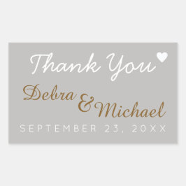 Adesivo Retangular obrigado, casamento