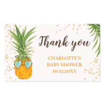 Obrigado de aquarela de abacaxi, chá de fraldas
