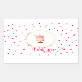 Adesivo Retangular obrigado de Cupcake de Navegação