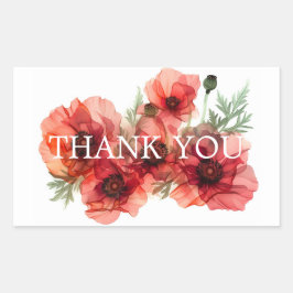 Adesivo Retangular Obrigado Escarlet Elegância Petal