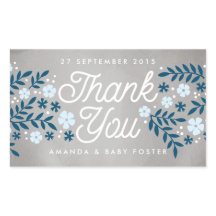 Obrigado Pessoal Floral Blue Chá de fraldas Favor