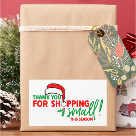 Adesivo Retangular Obrigado por Comprar Férias de Pequenas Empresas