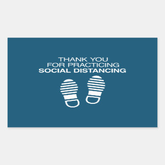 Adesivo Retangular Obrigado Por Praticar Distância Social