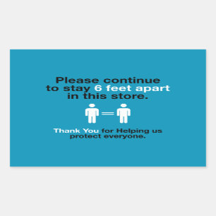 Adesivo Retangular Obrigado Por Praticar Distância Social