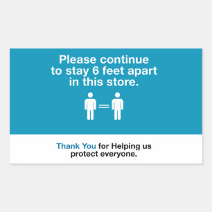 Adesivo Retangular Obrigado Por Praticar Distância Social