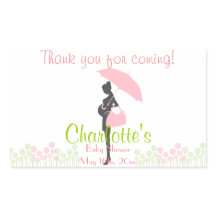 Obrigado Por Vir! Chá de fraldas de silhueta rosa