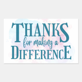 Adesivo Retangular Obrigados para Fazer a Diferença