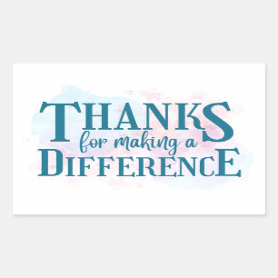 Adesivo Retangular Obrigados para Fazer a Diferença