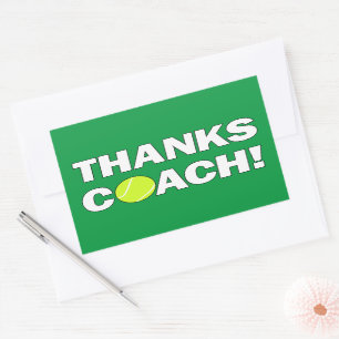 Adesivo Retangular Obrigados Treinador! Festa da equipe de treinadore