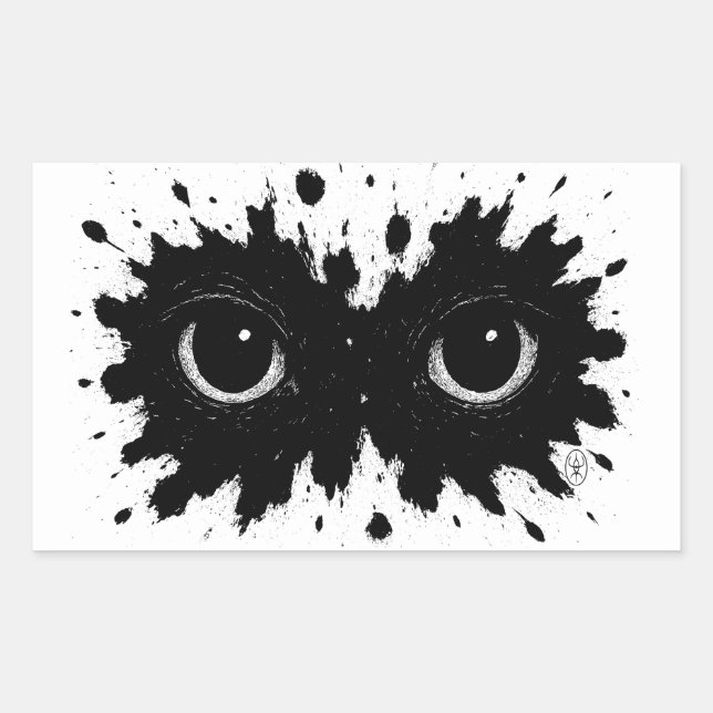 Adesivo Retangular Observador na Tinta: Sigilo da Mancha de Tinta (Frente)