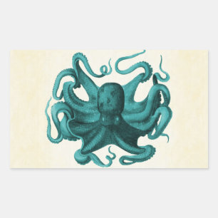 Adesivo Retangular Octopus Vintage