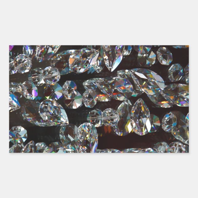 Adesivo Retangular Ofertas de padrão de Abstrato de cristal de diaman (Frente)