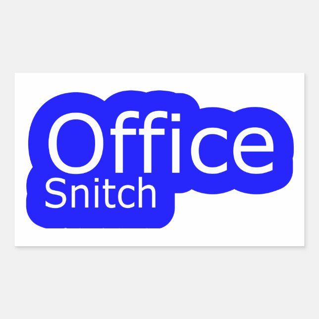 Adesivo Retangular Office Snitch | Escritório Humor | (Frente)
