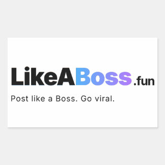 Adesivo Retangular Official LikeABoss.fun Logo Sticker 