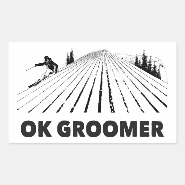 Adesivo Retangular Ok Groomer Skiing (Frente)