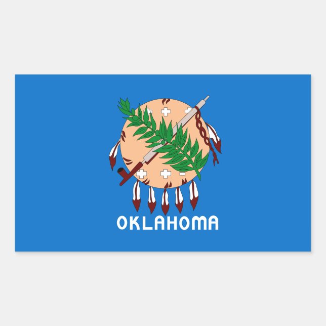 Adesivo Retangular Oklahoma Flag (Frente)
