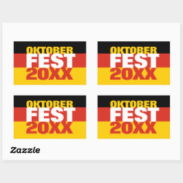 Adesivo Retangular Oktoberfest Octoberfest German FlagSticker