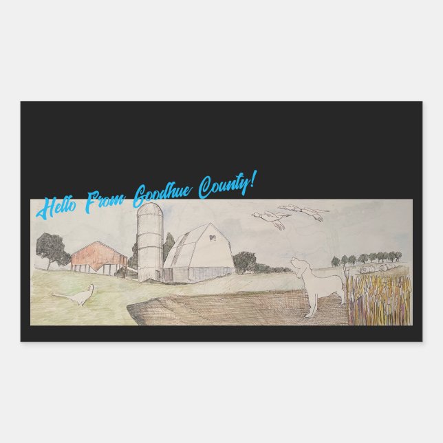 Adesivo Retangular Olá Do Condado De Goodhue (Frente)