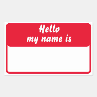 Adesivo Retangular Olá Meu nome é
