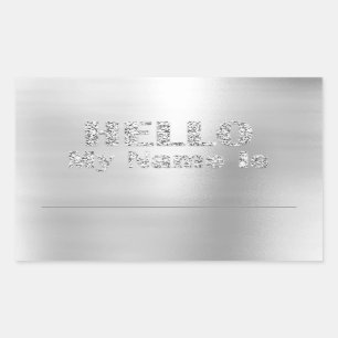 Adesivo Retangular Olá! meu nome é cinza da reunião de classe dos