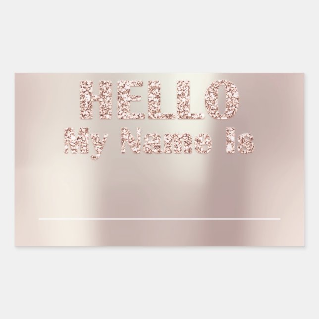 Adesivo Retangular Olá Meu Nome É Painel De Reunião De Classe De Reun (Frente)